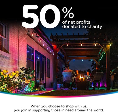 Enbrighten Vibe Eternity Permanent Outdoor Lights for House, 50ft, 36 RGBWIC LEDs, Close Spacing, 33lm, Color Changing, Christmas, Eave Lighting, Smart App, Works with Alexa, Google Home, 81102
