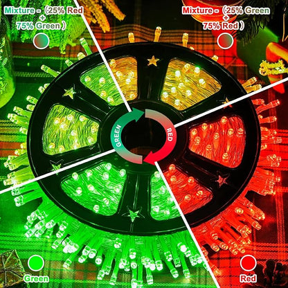 JMEXSUSS 168ft 600 LED Red to Green Halloween Lights Outdoor, Red Green Color Changing Christmas Lights, Christmas Twinkle String Lights Plug in for Tree Porch Yard Halloween Decorations