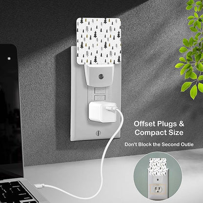 LED Night Light Lamp with Smart Sensor Dusk to Dawn Sensor,Winter Christmas Trees Night Light Daylight White,0.5W Plug-into Wall for Adults,Bedroom,Bathroom,Hallway,Kitchen