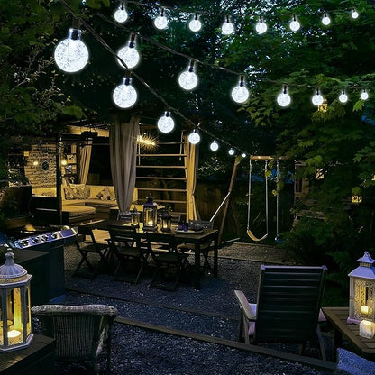 Joomer Solar String Lights Outdoor, 65FT 100LED Globe String Lights 8 Lighting Modes, Waterproof Solar Powered Patio Light for Garden Yard Porch Wedding Party Outdoor Decor (White)
