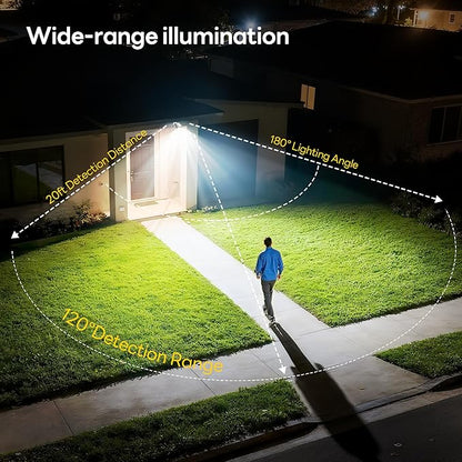 Rechargeable Battery Operated Motion Sensor Light, 4000mAh Battery Powered Spotlight 600 Lumen Outdoor IP65 Waterproof for Porch, Yard, Wall, Garden