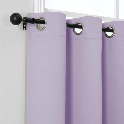 Simplebrand Lilac Short Cafe Curtains 36 Inch Length 2 Panels Set, Half Window Grommet Privacy Drape Tiers for Kitchen, Thermal Insulated Room Darkening Curtains for Bathroom Shades, W40 x L36