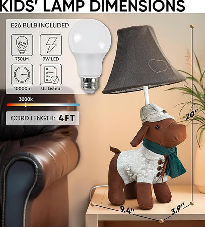 Dog Kids Lamp for Boys Bedroom - 20", Animal Lamp for Kids Room - Cute Christmas Gifts, Birthday Gifts for All Ages: Toddler Girls, Children, Grandkids 3 4 5 and Up Years Old, Sister Brother, Sibling