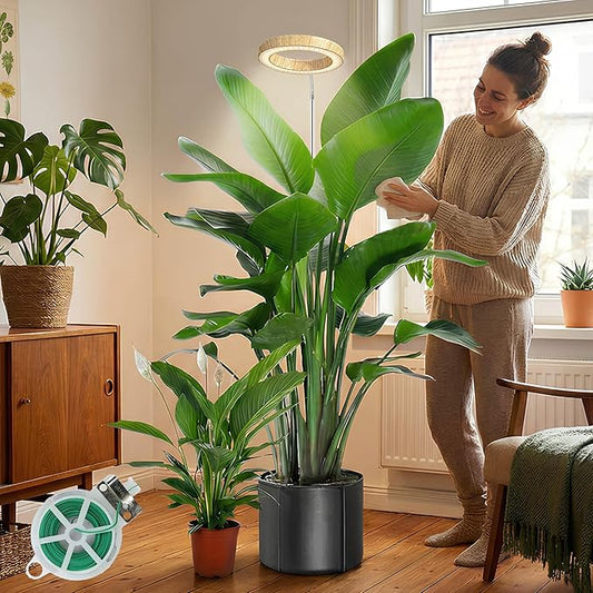 Grow Lights for Indoor Plants Full Spectrum,6.3" LED Wood Grain Plant Grow Light, 9.8-65in Height Adjustable Plant Lights Growing Lamp with Auto Timer 3H/9H/12H,10 Dimmable Levels (Wood Grain 1 Pack)