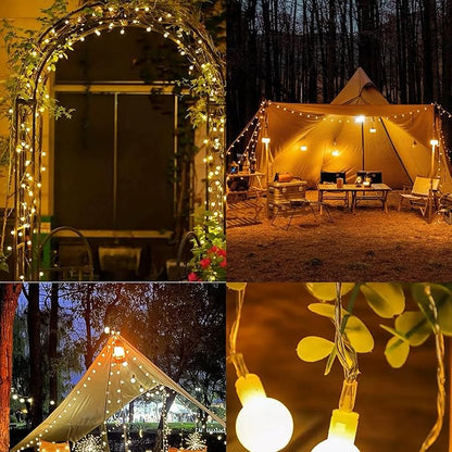 33Ft Connectable Globe String Lights Indoor Bedroom, 100LED Warm White Christmas String Lights Plug in with Remote, 8 Modes Hanging Fairy Lights Outdoor for Room Classroom Dorm Party Decor