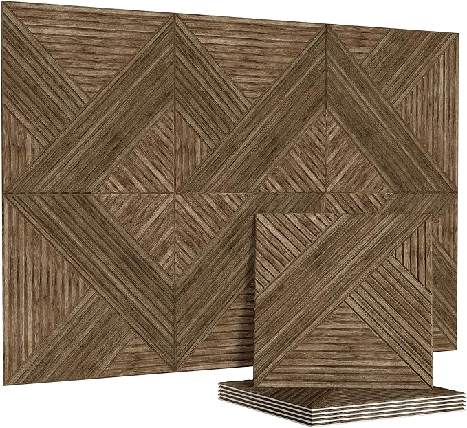 Acoustic Panels Sound Absorbing, 23.6×23.6 Inch 6 Pcs, Acoustic Wall Panels for Medium to Large Rooms, Decorative Sound Treatment for Echo Reduction in Home Offices, Bedrooms & Recording Studios