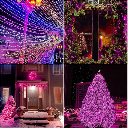 LAMPHOME 33ft Valentine's Day String Lights, Christmas Decorative Mini Lights, 100 LED Pink Fairy Starry String Lights Plug in, 16 Lighting Modes for Valentines Day Tree Decorations (Pink)