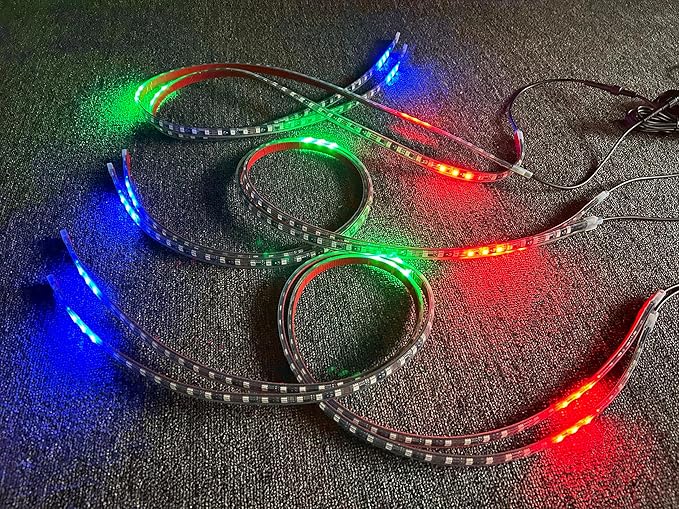 16PCS 5FT Chasing LED Light Strips Fit for Polaris Slingshot, IP68 Waterproof Single Row RGB Dream Color Glow Kit, App & Remote Control Underbody Accent Lights with Breath/Flash/Strobe Modes