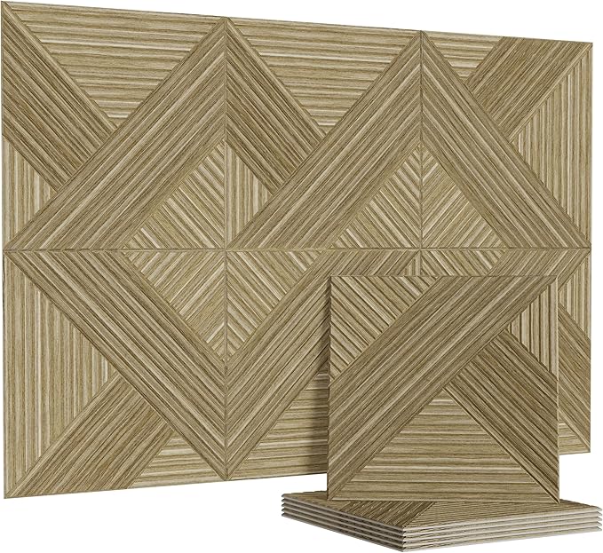 Acoustic Panels Sound Absorbing, 23.6×23.6 Inch 6 Pcs, Acoustic Wall Panels for Medium to Large Rooms, Decorative Sound Treatment for Echo Reduction in Home Offices, Bedrooms & Recording Studios