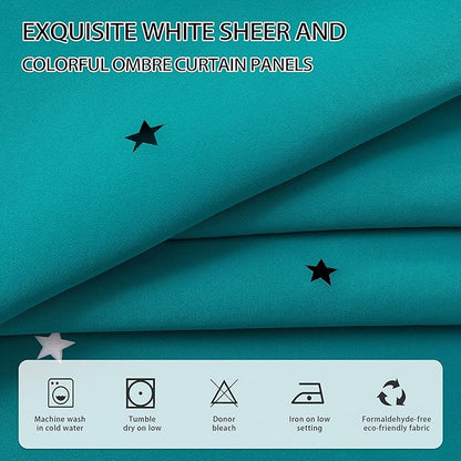 XiDi Black Out Curtains for Girls Bedroom Decor, Unicorn Curtains for Kids Room, Blackout Curtains for Living Room 63 inchs Long 34 inches Wide 2 Panel Teal